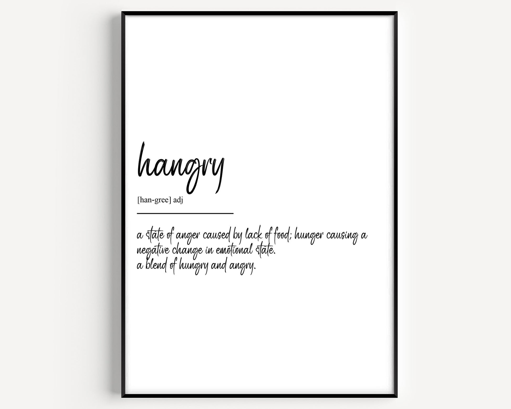 Hangry Definition Print - Magic Posters