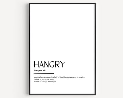 Hangry Definition Print - Magic Posters