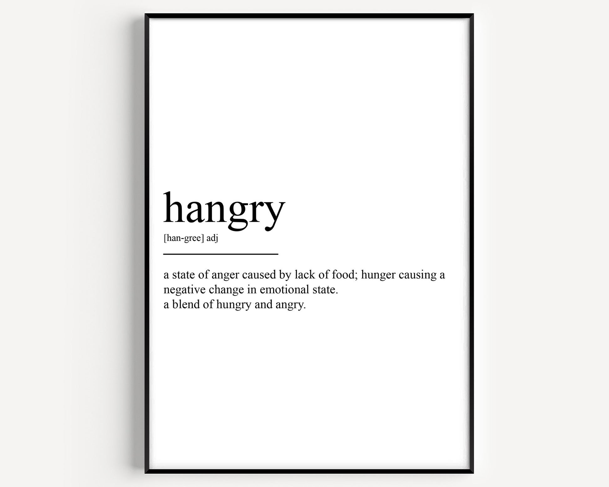 Hangry Definition Print - Magic Posters