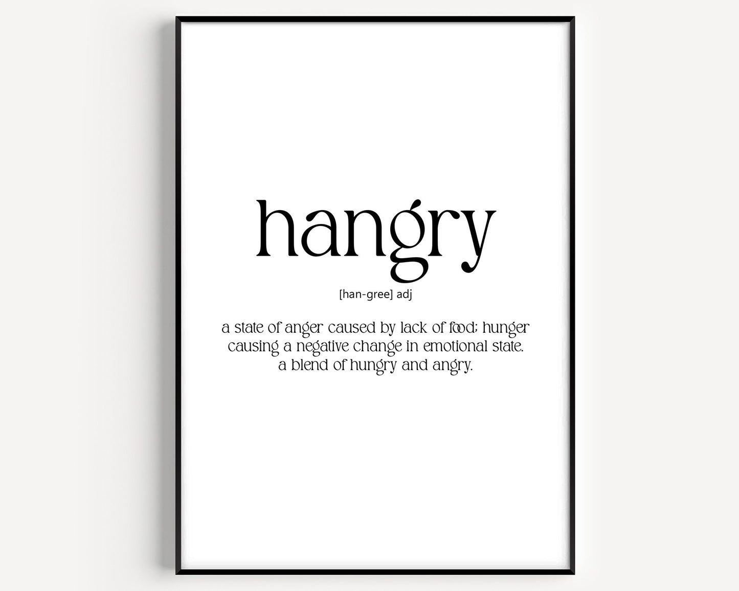 Hangry Definition Print - Magic Posters