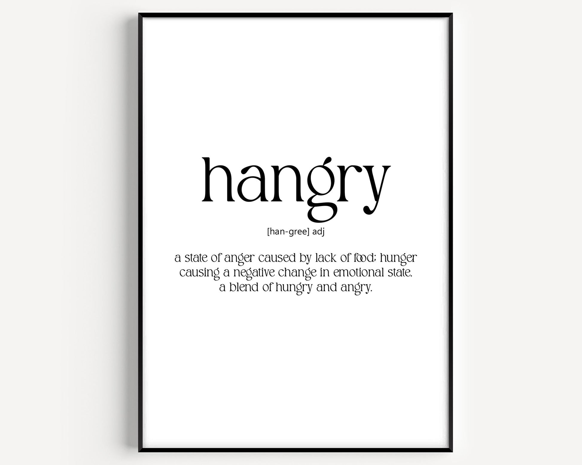 Hangry Definition Print - Magic Posters