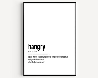 Hangry Definition Print - Magic Posters