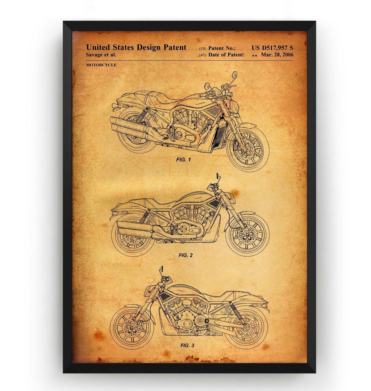 Harley Davidson Motorcycle 2006 Patent Print - Magic Posters