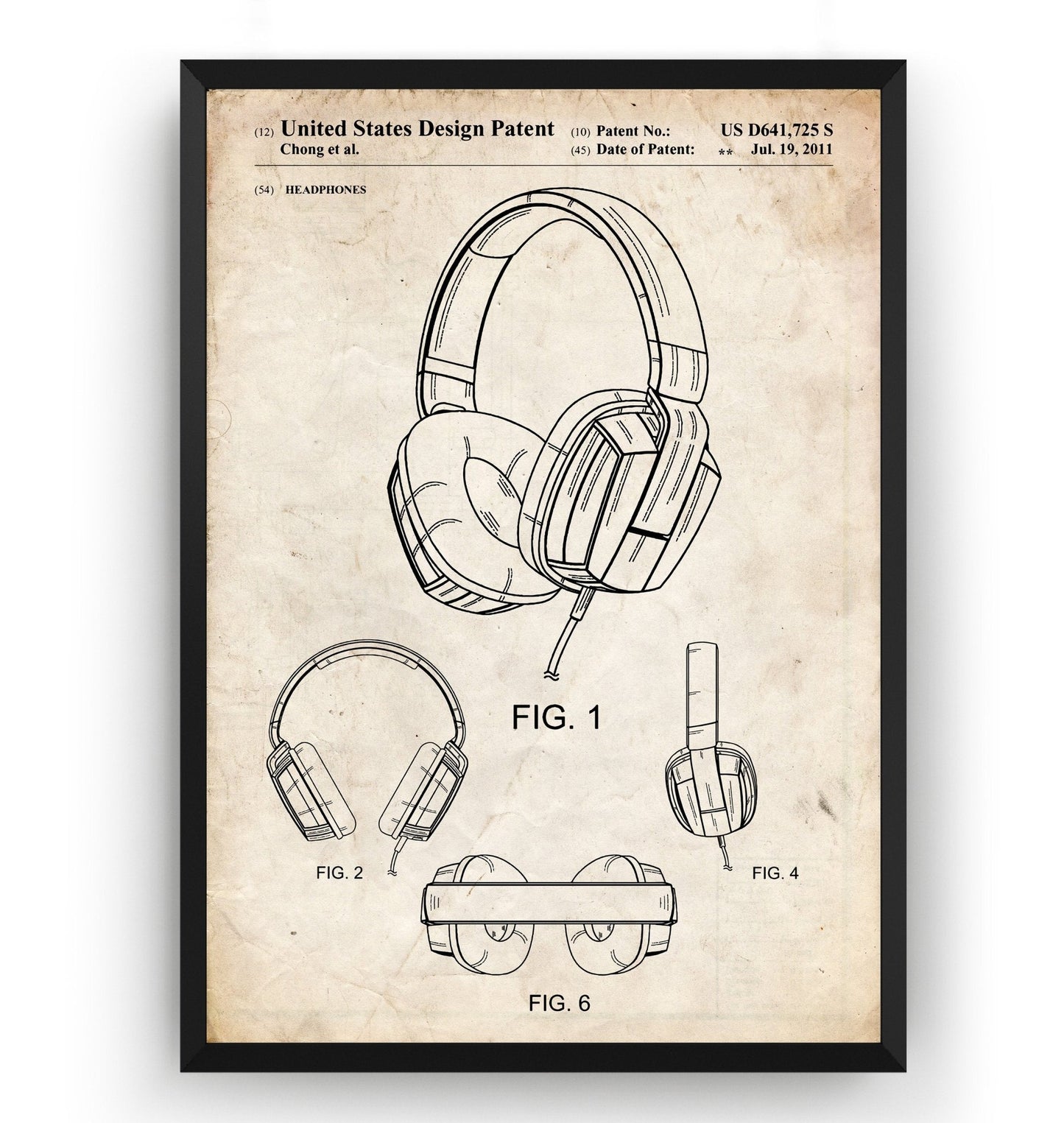 Headphones 2011 Patent Print - Magic Posters