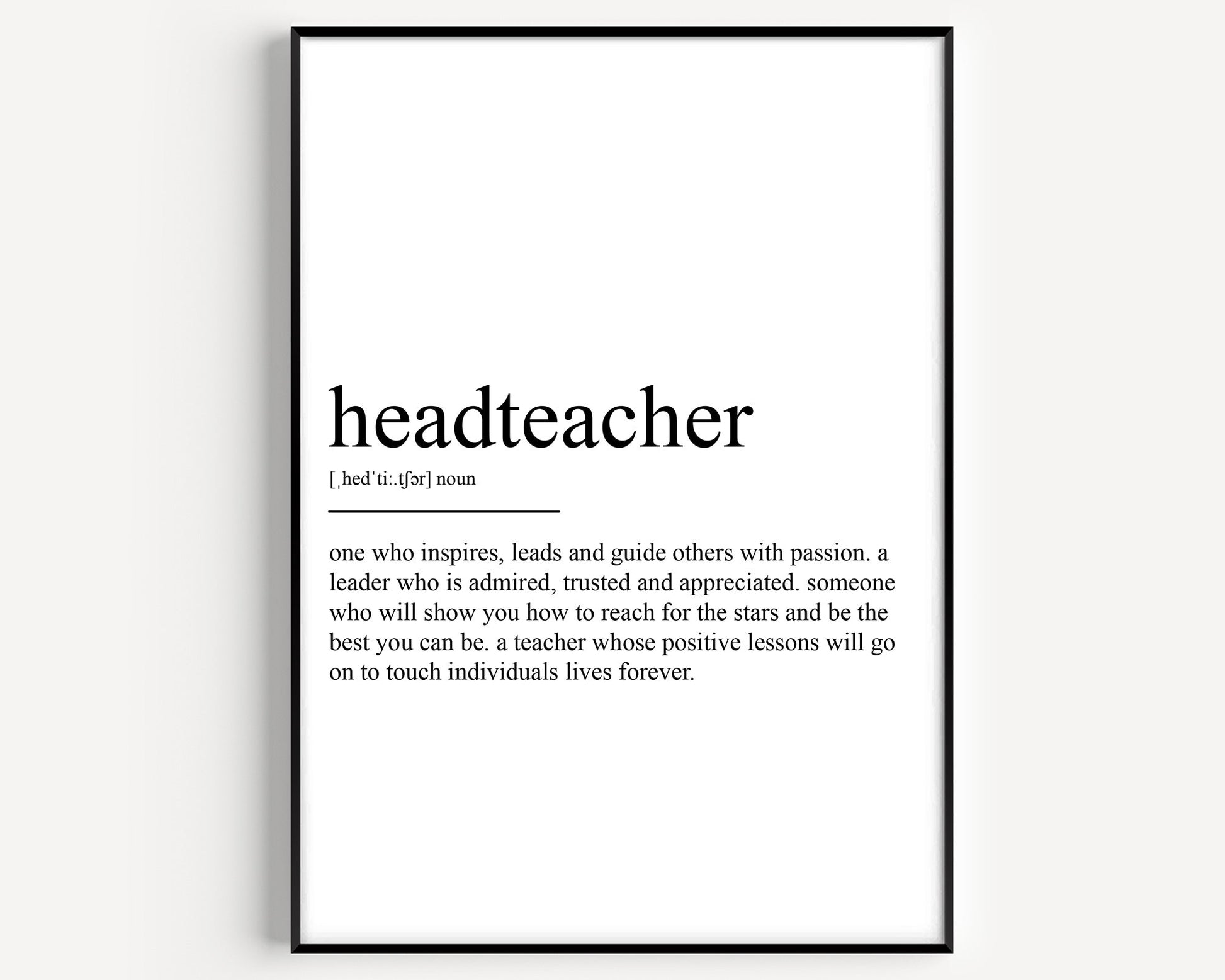 Headteacher Definition Print - Magic Posters