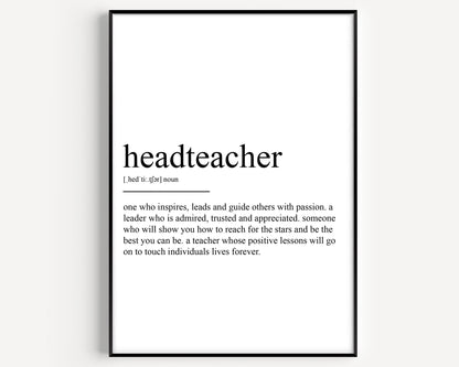 Headteacher Definition Print - Magic Posters