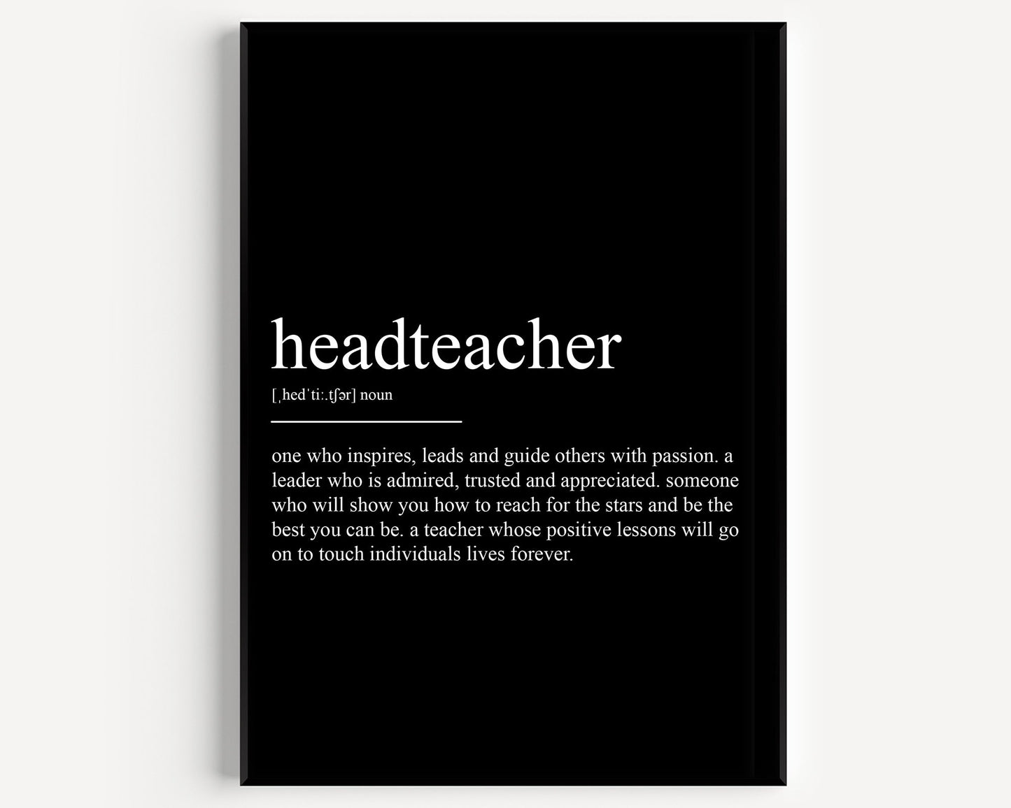 Headteacher Definition Print - Magic Posters