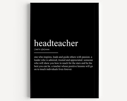 Headteacher Definition Print - Magic Posters