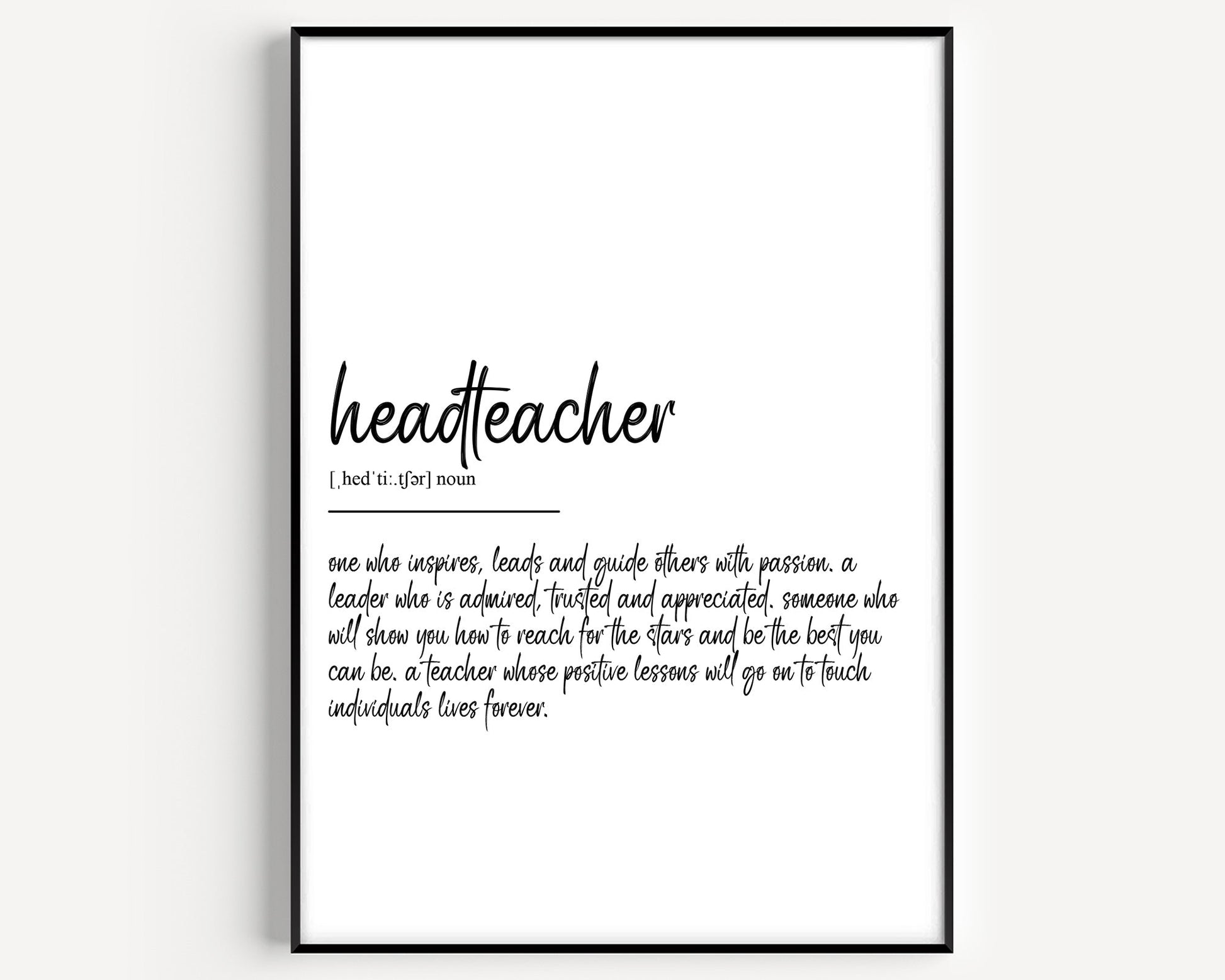 Headteacher Definition Print - Magic Posters