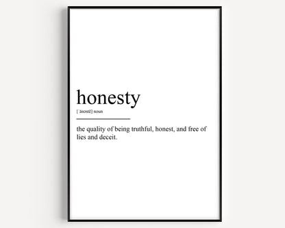 Honesty Definition Print - Magic Posters