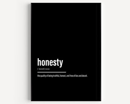 Honesty Definition Print - Magic Posters