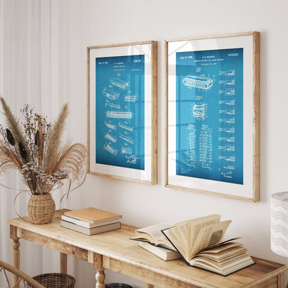 Harmonica Set of 2 Patent Prints - Magic Posters
