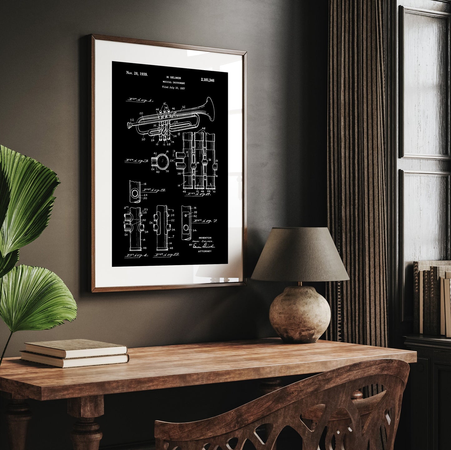 Trumpet 1939 Patent Print - Magic Posters