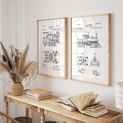 Train Set Of 2 Patent Prints - Magic Posters