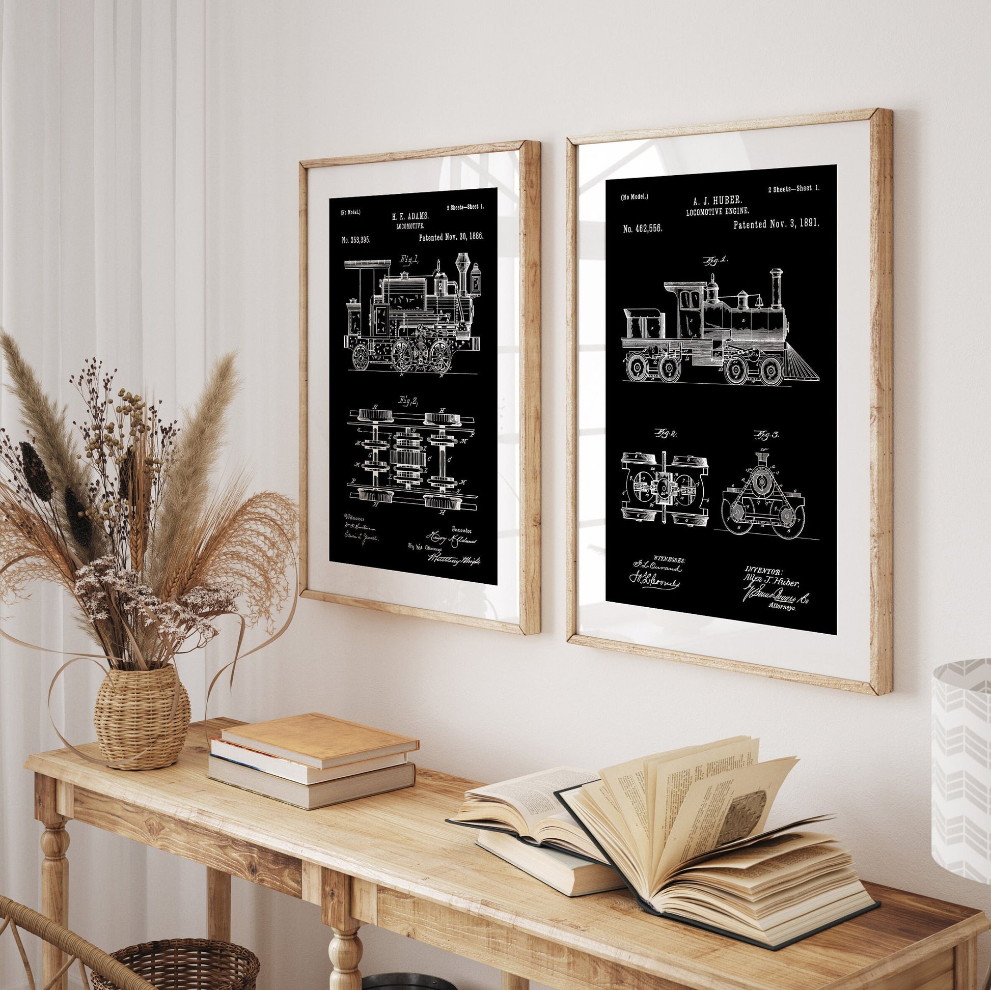 Train Set Of 2 Patent Prints - Magic Posters