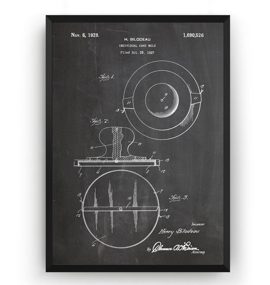 Individual Cake Mould 1927 Patent Print - Magic Posters