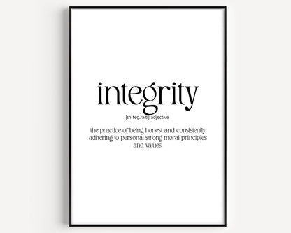 Integrity Definition Print - Version 2 - Magic Posters