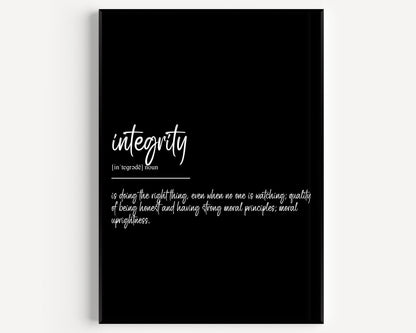 Integrity Definition Print - Version 3 - Magic Posters