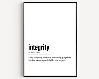 Integrity Definition Print - Version 3 - Magic Posters