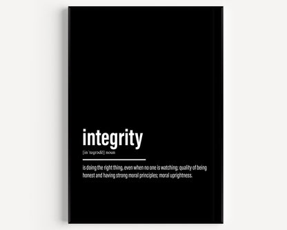 Integrity Definition Print - Version 3 - Magic Posters