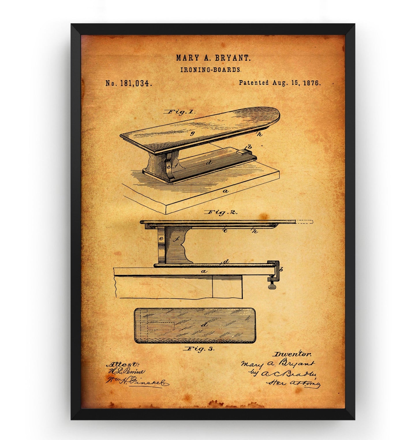 Ironing Board 1876 Patent Print - Magic Posters