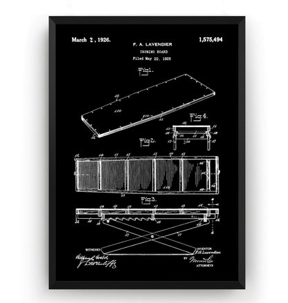 Ironing Board 1925 Patent Print - Magic Posters