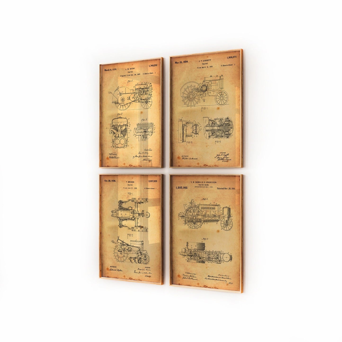 John Deere Tractor Set Of 4 Patent Prints - Magic Posters