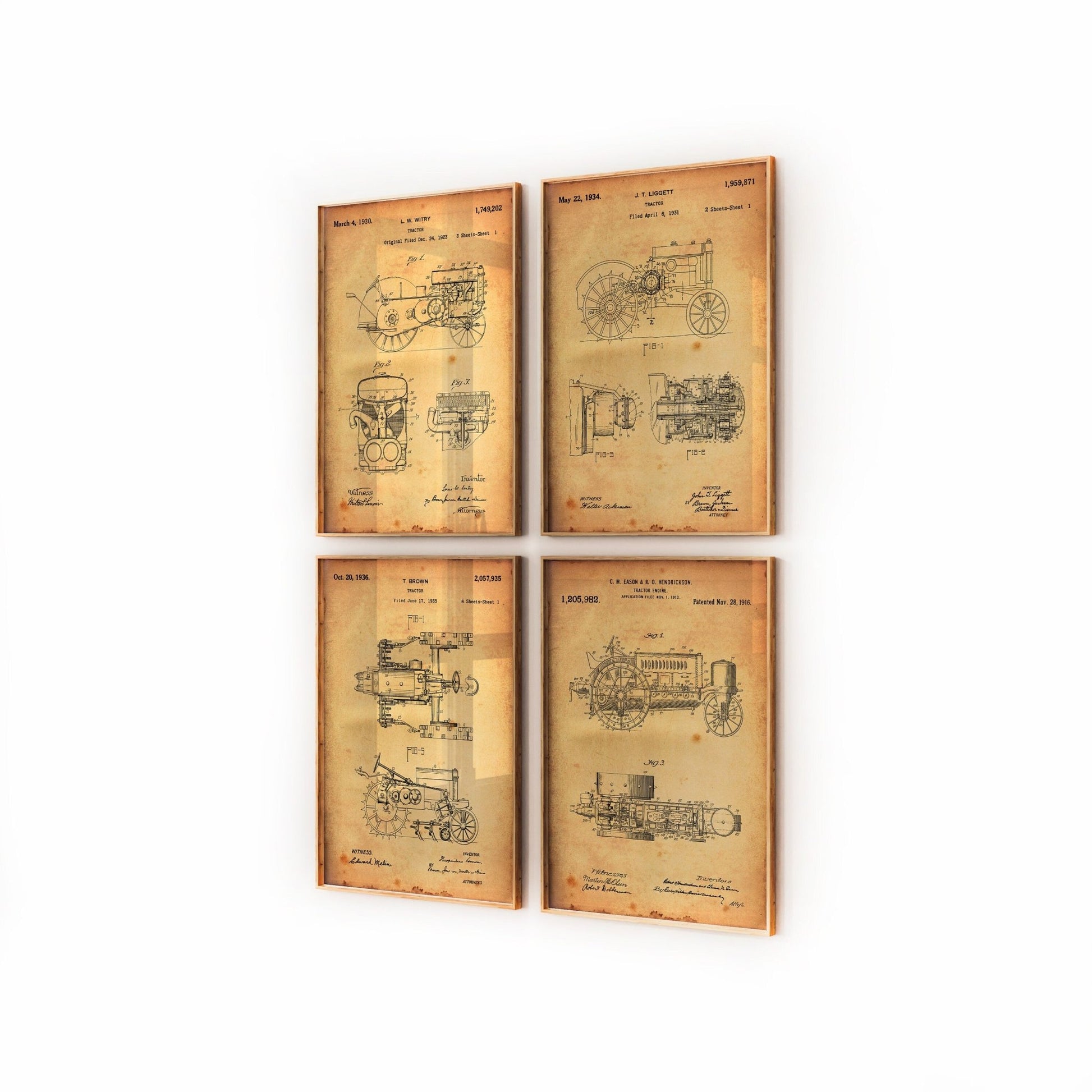 John Deere Tractor Set Of 4 Patent Prints - Magic Posters