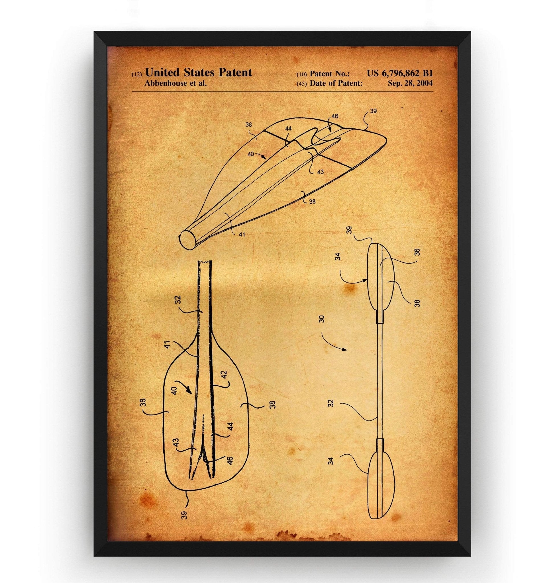 Kayak Paddle Patent Print - Magic Posters