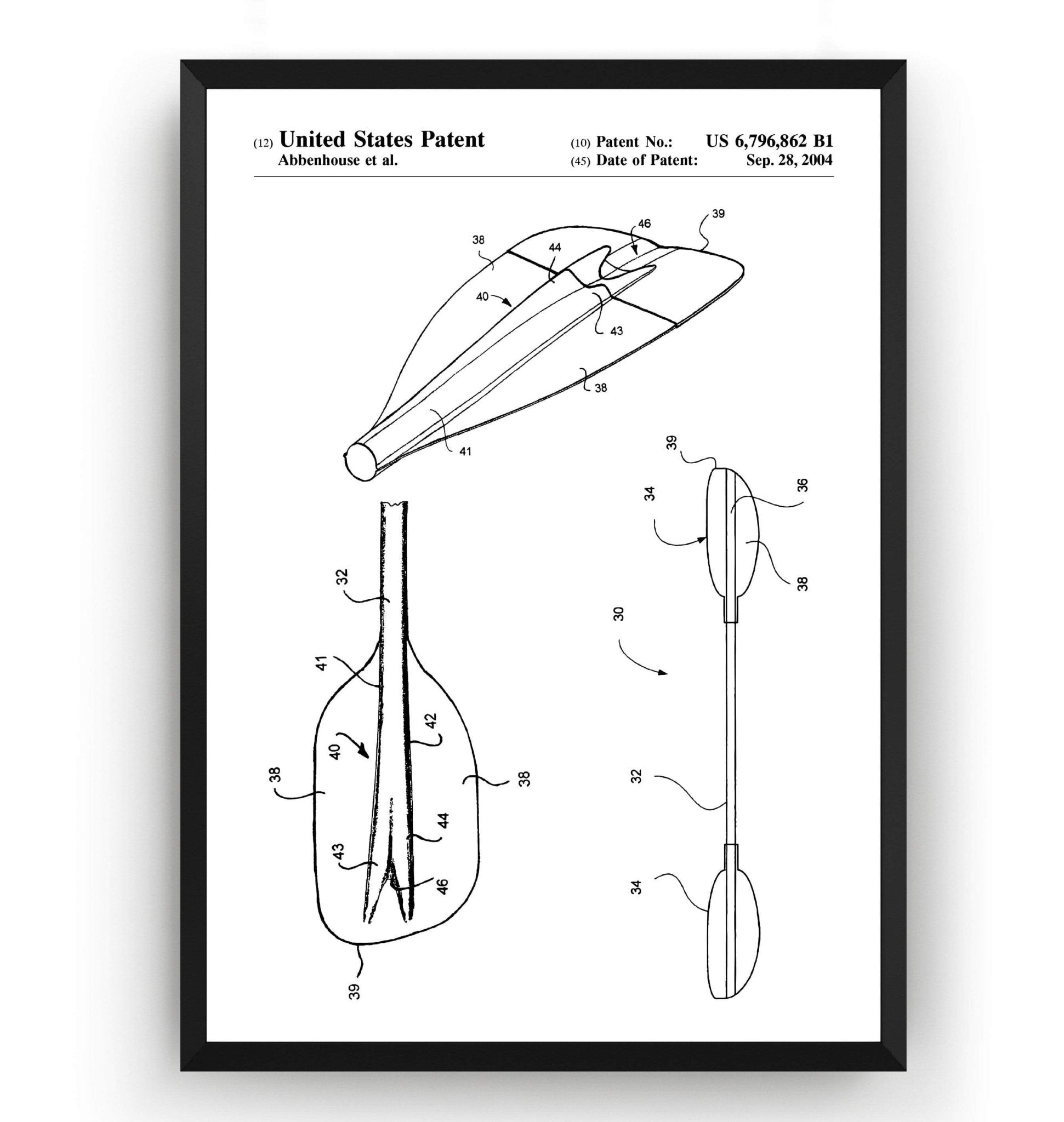 Kayak Paddle Patent Print - Magic Posters