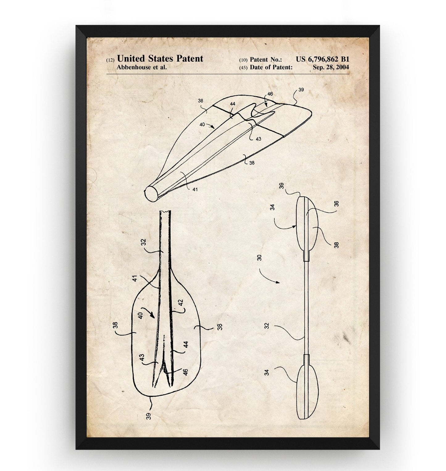 Kayak Paddle Patent Print - Magic Posters