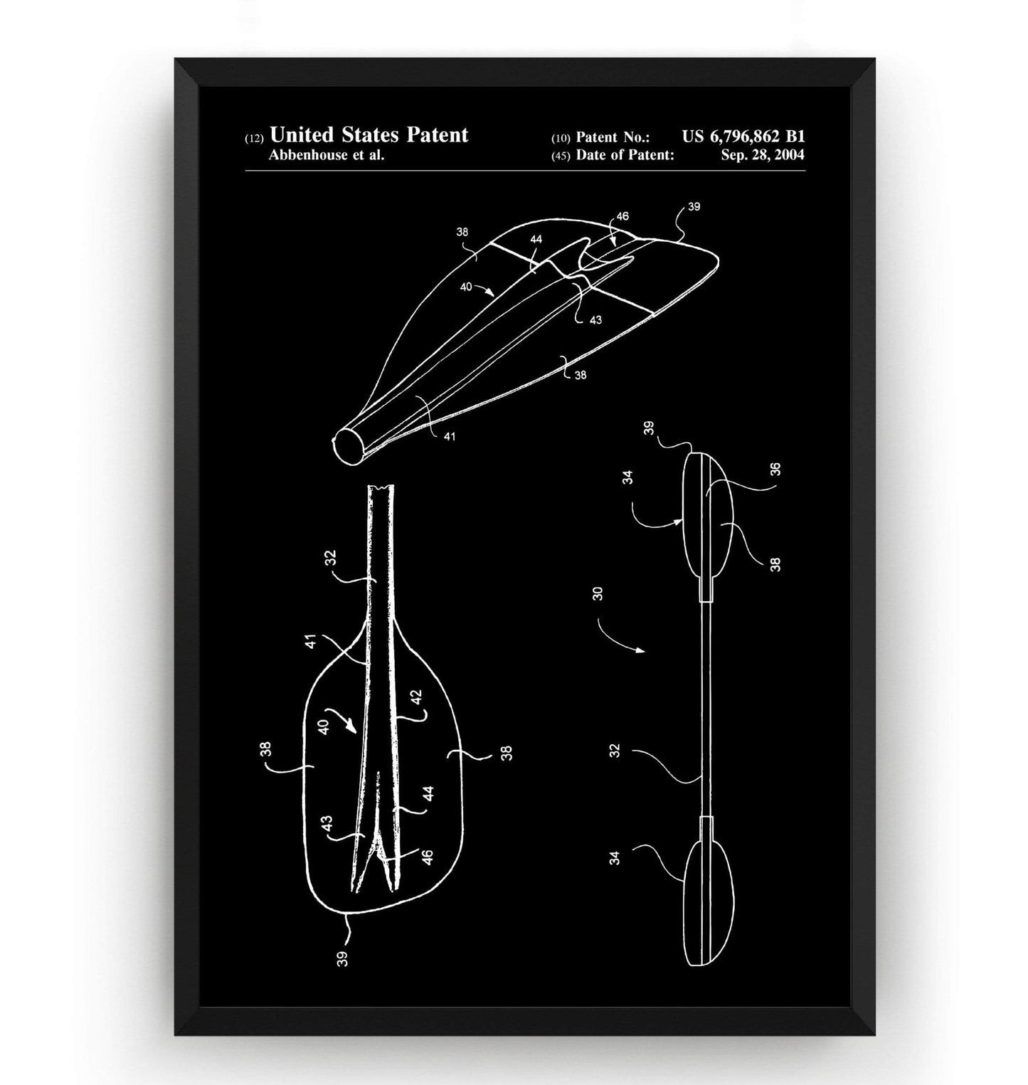 Kayak Paddle Patent Print - Magic Posters