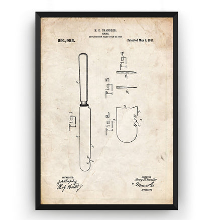 Knife 1911 Patent Print - Magic Posters