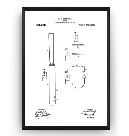 Knife 1911 Patent Print - Magic Posters