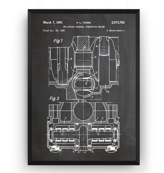 Lambretta Engine 1961 Patent Print - Magic Posters