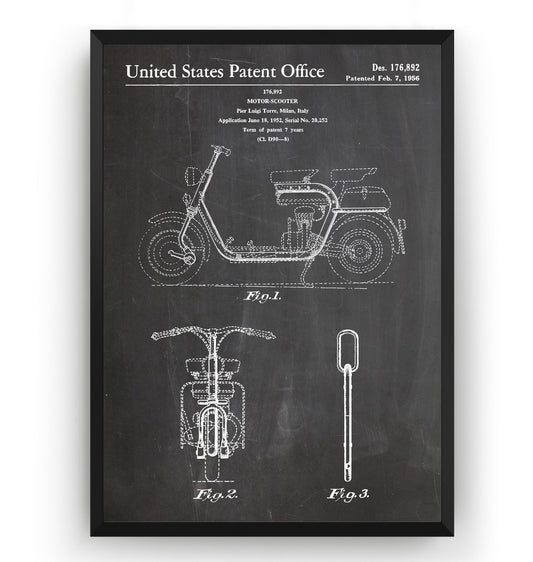 Lambretta Scooter 1956 Patent Print - Magic Posters