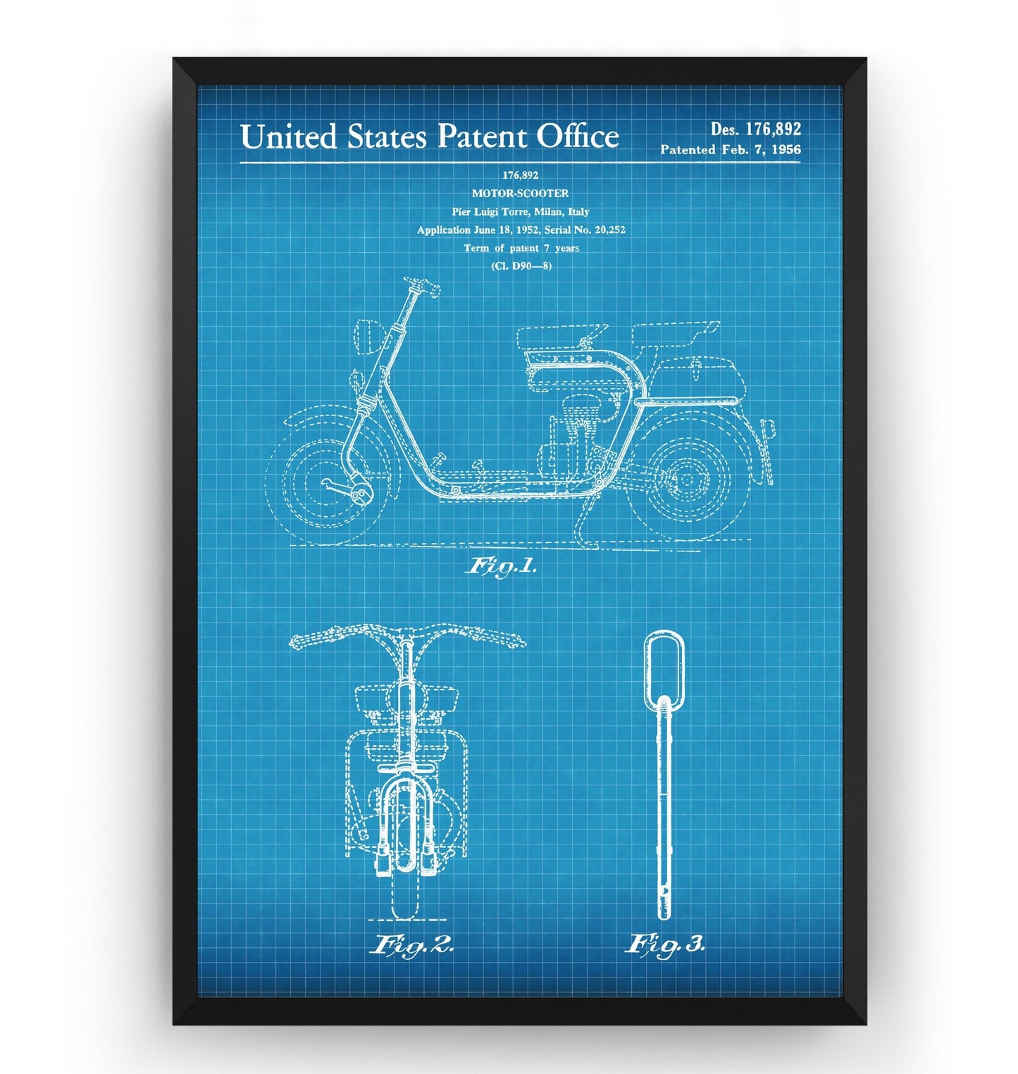 Lambretta Scooter 1956 Patent Print - Magic Posters