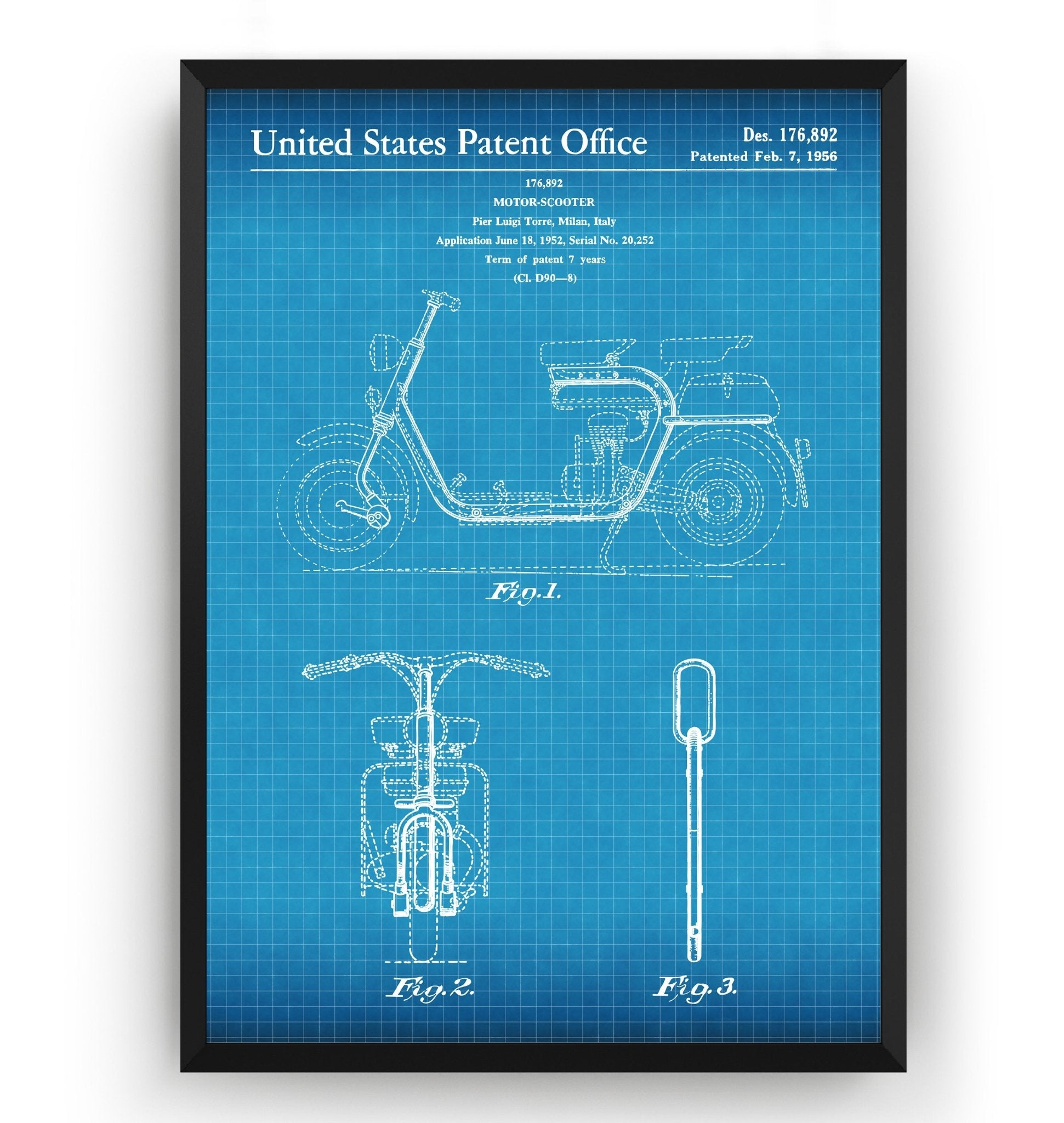 Lambretta Scooter 1956 Patent Print - Magic Posters