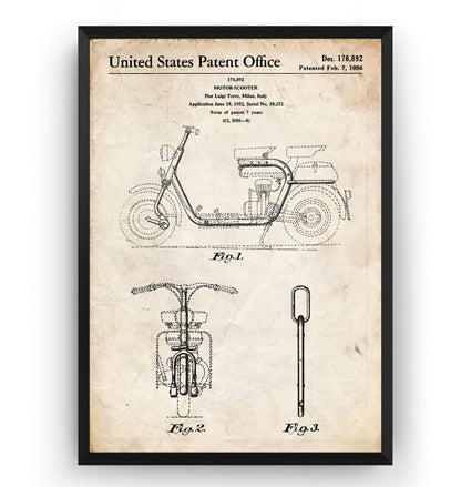 Lambretta Scooter 1956 Patent Print - Magic Posters