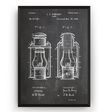 Lamp 1894 Patent Print - Magic Posters