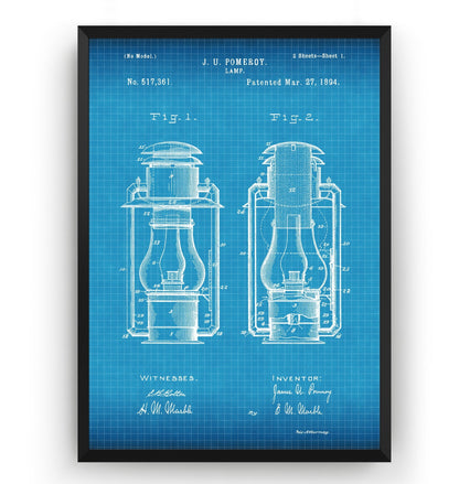 Lamp 1894 Patent Print - Magic Posters