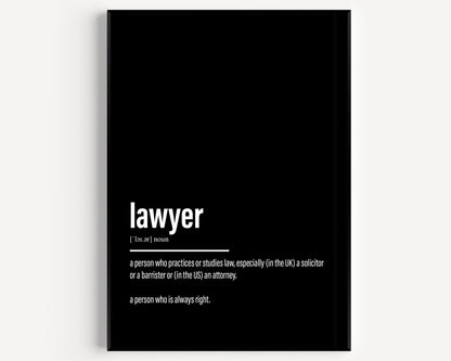 Lawyer Definition Print - Magic Posters