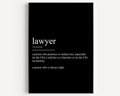 Lawyer Definition Print - Magic Posters