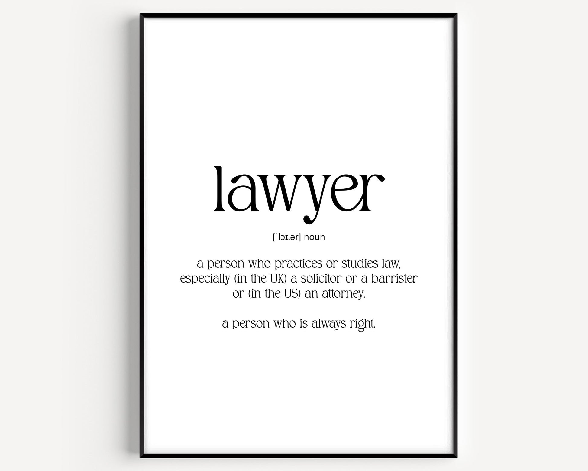 Lawyer Definition Print - Magic Posters