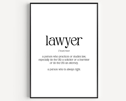 Lawyer Definition Print - Magic Posters