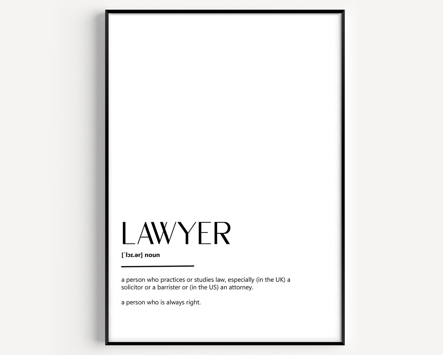 Lawyer Definition Print - Magic Posters