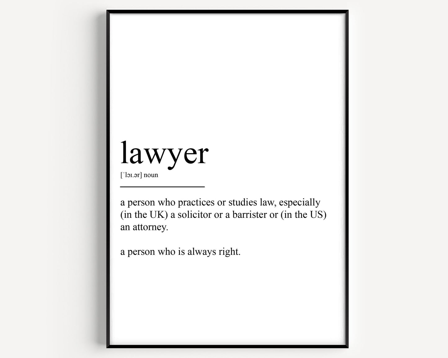 Lawyer Definition Print - Magic Posters