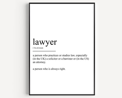 Lawyer Definition Print - Magic Posters