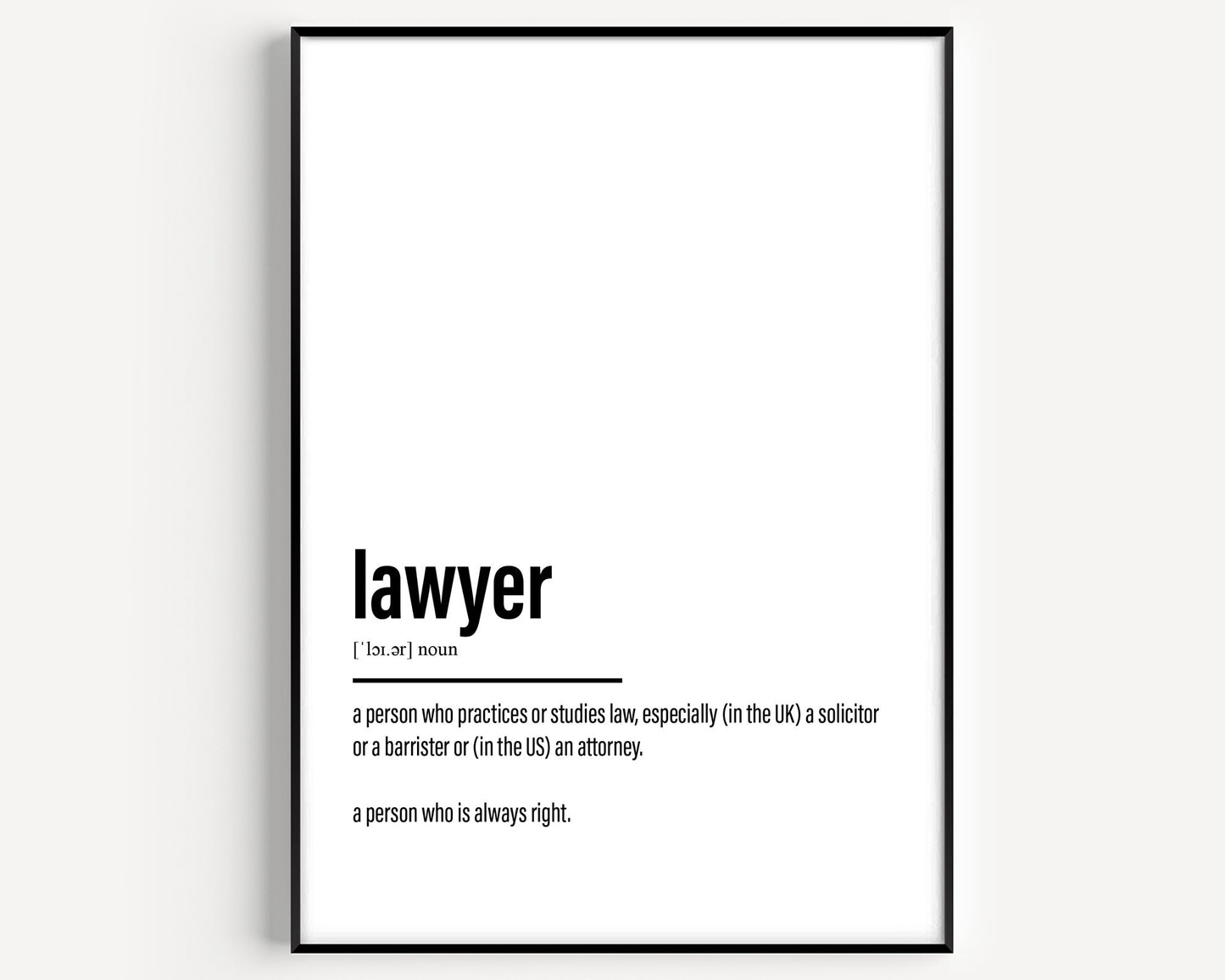 Lawyer Definition Print - Magic Posters