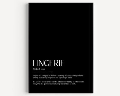 Lingerie Definition Print - Magic Posters